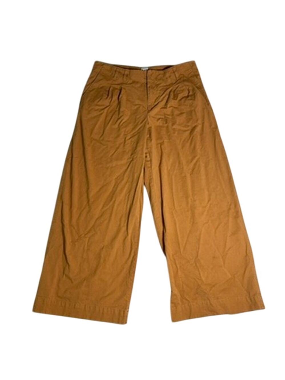 A New Day Wide Leg Pants Womens 14 Brown Rust Fall Flowy Office Colorful Pumpkin